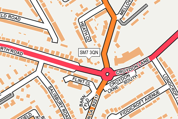 SM7 3QN map - OS OpenMap – Local (Ordnance Survey)