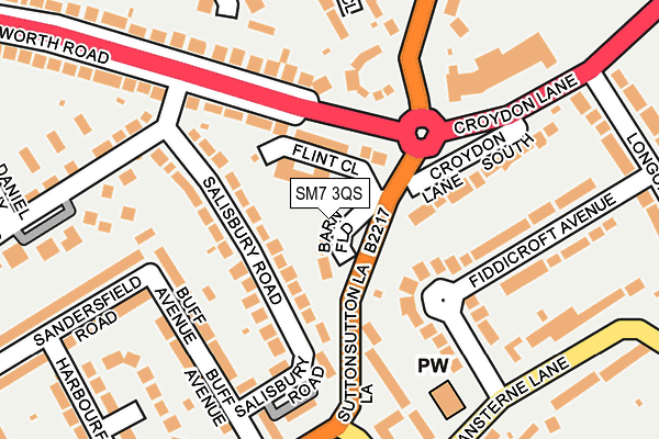 SM7 3QS map - OS OpenMap – Local (Ordnance Survey)