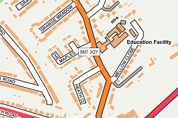 SM7 3QY map - OS OpenMap – Local (Ordnance Survey)