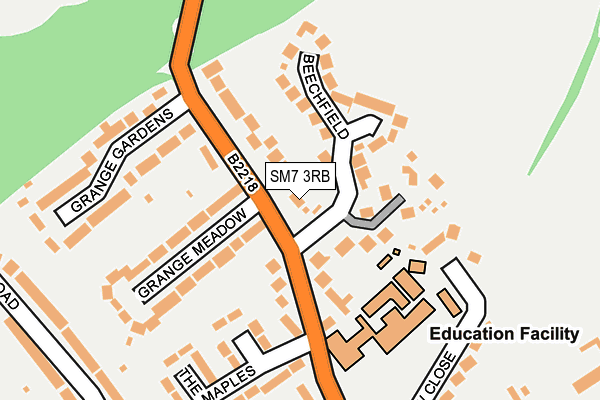 SM7 3RB map - OS OpenMap – Local (Ordnance Survey)
