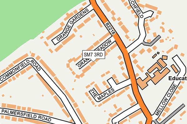 SM7 3RD map - OS OpenMap – Local (Ordnance Survey)