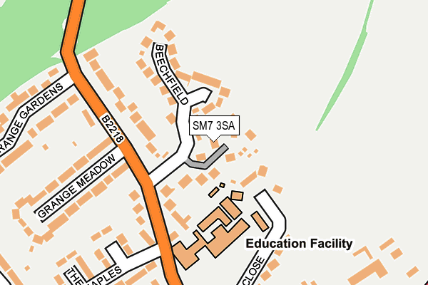 SM7 3SA map - OS OpenMap – Local (Ordnance Survey)