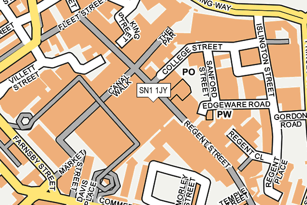 SN1 1JY map - OS OpenMap – Local (Ordnance Survey)