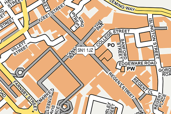 SN1 1JZ map - OS OpenMap – Local (Ordnance Survey)