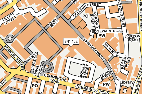 SN1 1LE map - OS OpenMap – Local (Ordnance Survey)