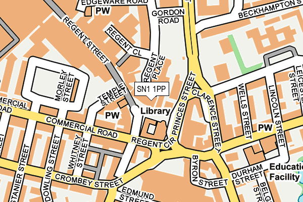 SN1 1PP map - OS OpenMap – Local (Ordnance Survey)