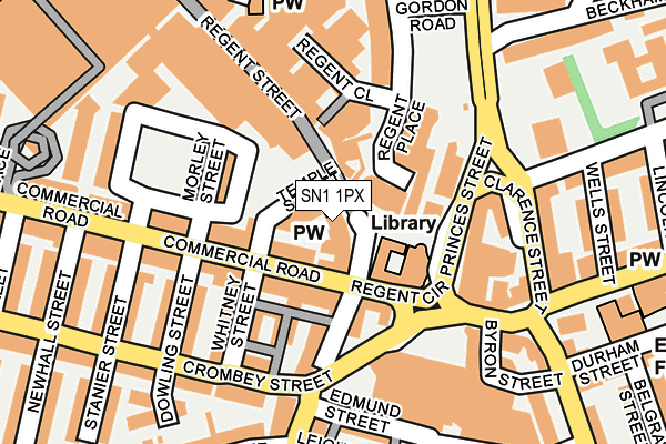 SN1 1PX map - OS OpenMap – Local (Ordnance Survey)