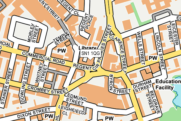 SN1 1QG map - OS OpenMap – Local (Ordnance Survey)