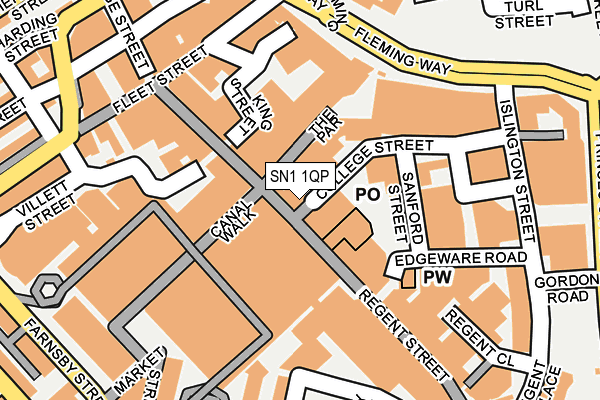 SN1 1QP map - OS OpenMap – Local (Ordnance Survey)