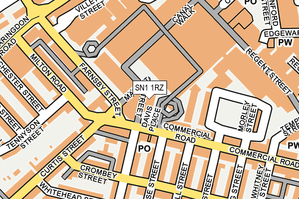 SN1 1RZ map - OS OpenMap – Local (Ordnance Survey)