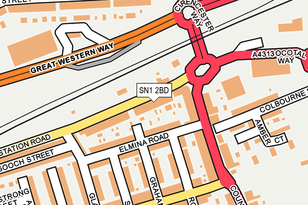 SN1 2BD map - OS OpenMap – Local (Ordnance Survey)