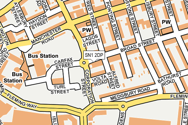 SN1 2DP map - OS OpenMap – Local (Ordnance Survey)
