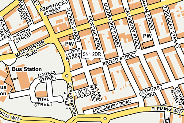 SN1 2DR map - OS OpenMap – Local (Ordnance Survey)