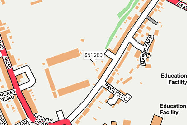 SN1 2ED map - OS OpenMap – Local (Ordnance Survey)