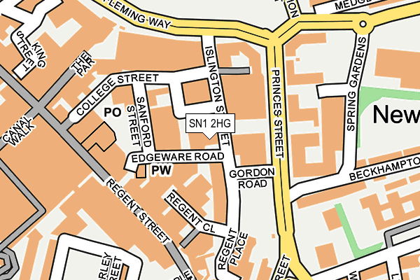 SN1 2HG map - OS OpenMap – Local (Ordnance Survey)