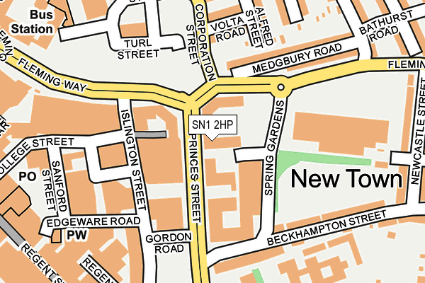 SN1 2HP map - OS OpenMap – Local (Ordnance Survey)