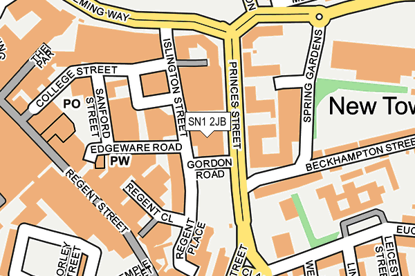 SN1 2JB map - OS OpenMap – Local (Ordnance Survey)