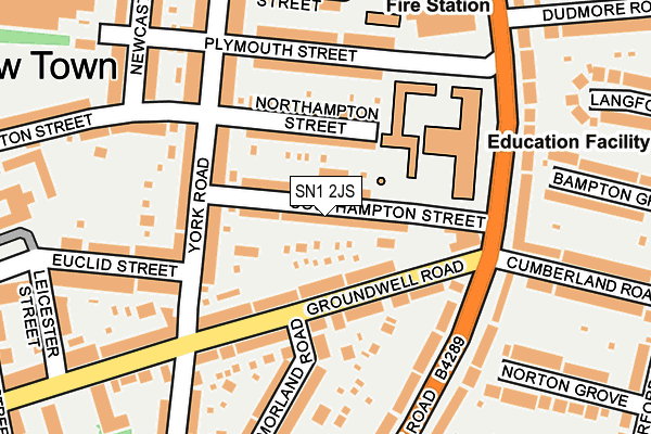 SN1 2JS map - OS OpenMap – Local (Ordnance Survey)