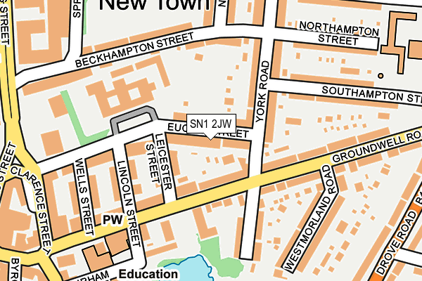 SN1 2JW map - OS OpenMap – Local (Ordnance Survey)