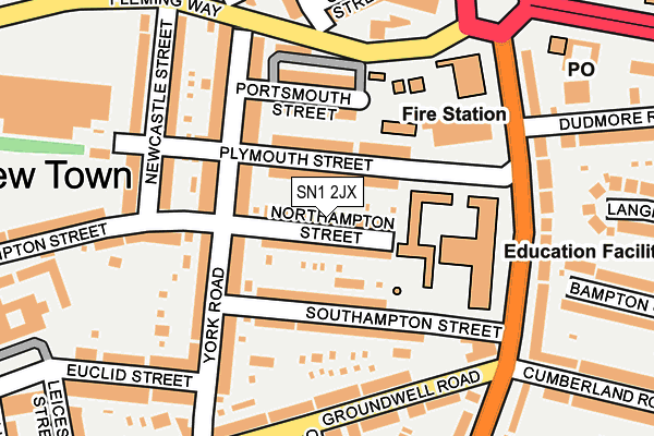 SN1 2JX map - OS OpenMap – Local (Ordnance Survey)
