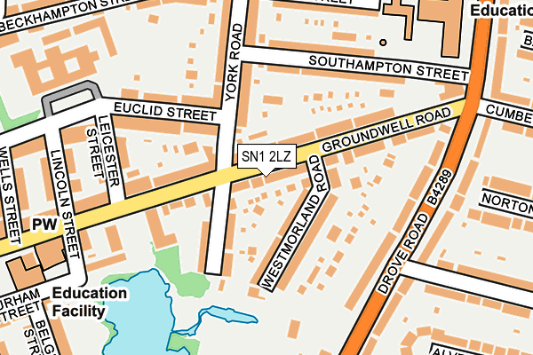 SN1 2LZ map - OS OpenMap – Local (Ordnance Survey)