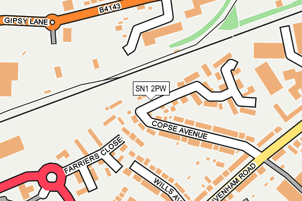 SN1 2PW map - OS OpenMap – Local (Ordnance Survey)