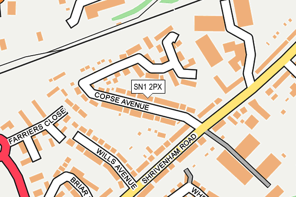 SN1 2PX map - OS OpenMap – Local (Ordnance Survey)