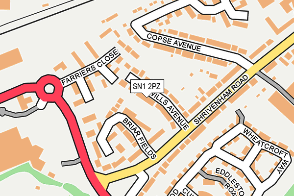 SN1 2PZ map - OS OpenMap – Local (Ordnance Survey)