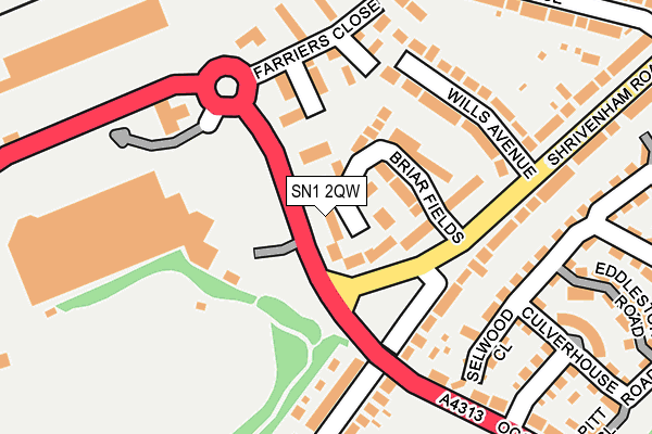 SN1 2QW map - OS OpenMap – Local (Ordnance Survey)