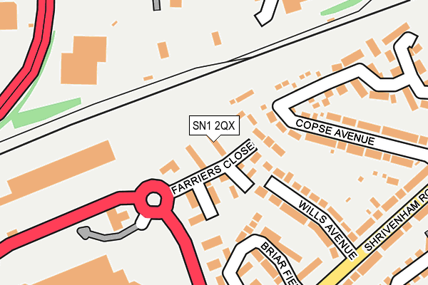 SN1 2QX map - OS OpenMap – Local (Ordnance Survey)