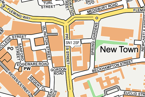 SN1 2SF map - OS OpenMap – Local (Ordnance Survey)