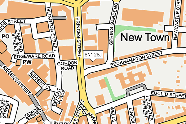 SN1 2SJ map - OS OpenMap – Local (Ordnance Survey)
