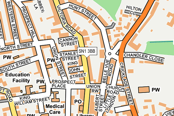 SN1 3BB map - OS OpenMap – Local (Ordnance Survey)