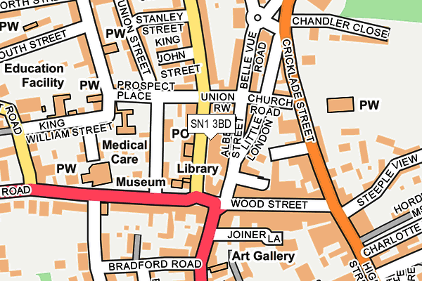 SN1 3BD map - OS OpenMap – Local (Ordnance Survey)