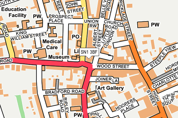 SN1 3BF map - OS OpenMap – Local (Ordnance Survey)