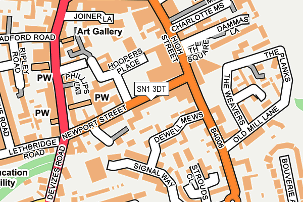 SN1 3DT map - OS OpenMap – Local (Ordnance Survey)