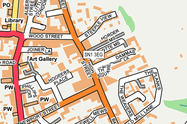 SN1 3EG map - OS OpenMap – Local (Ordnance Survey)