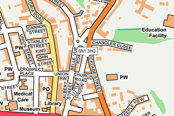 SN1 3HG map - OS OpenMap – Local (Ordnance Survey)