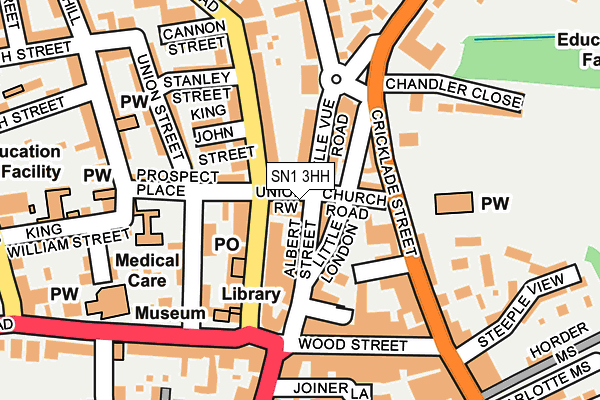 SN1 3HH map - OS OpenMap – Local (Ordnance Survey)