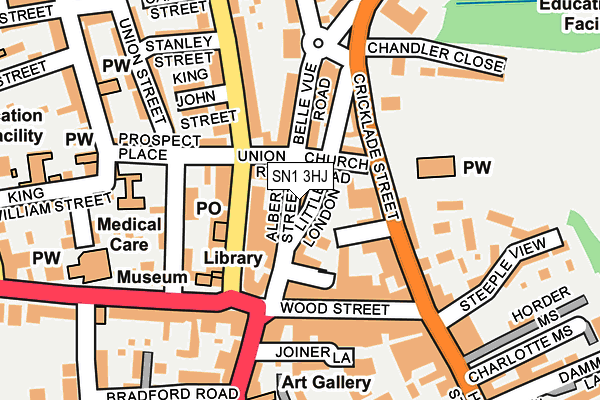 SN1 3HJ map - OS OpenMap – Local (Ordnance Survey)