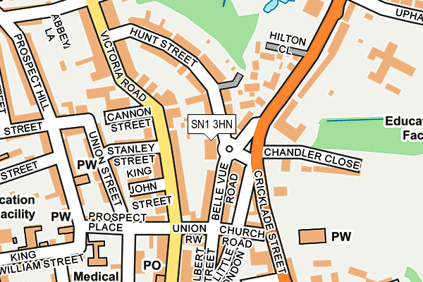 SN1 3HN map - OS OpenMap – Local (Ordnance Survey)