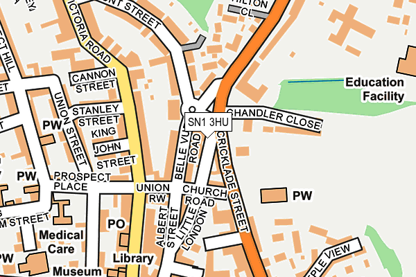 SN1 3HU map - OS OpenMap – Local (Ordnance Survey)