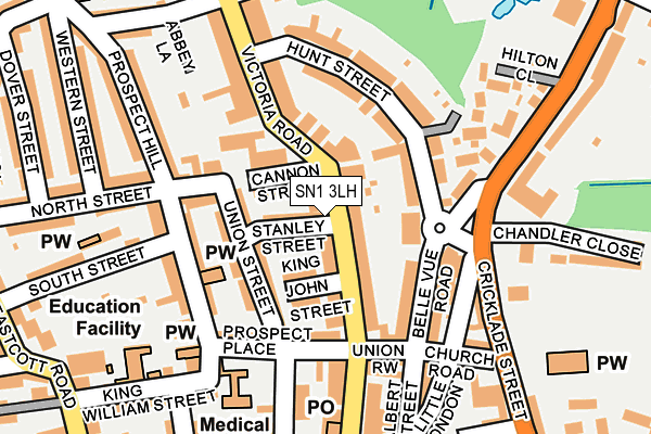 SN1 3LH map - OS OpenMap – Local (Ordnance Survey)