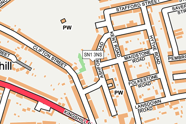 SN1 3NS map - OS OpenMap – Local (Ordnance Survey)