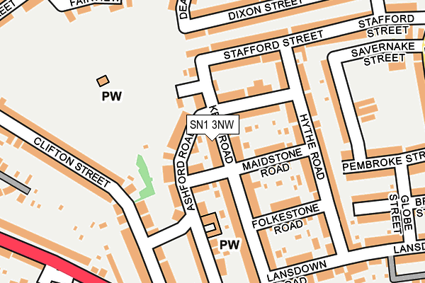 SN1 3NW map - OS OpenMap – Local (Ordnance Survey)