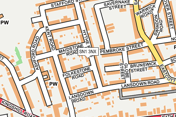 SN1 3NX map - OS OpenMap – Local (Ordnance Survey)