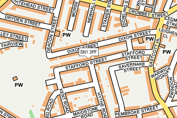 SN1 3PF map - OS OpenMap – Local (Ordnance Survey)