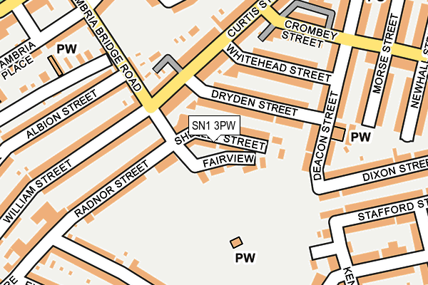 SN1 3PW map - OS OpenMap – Local (Ordnance Survey)