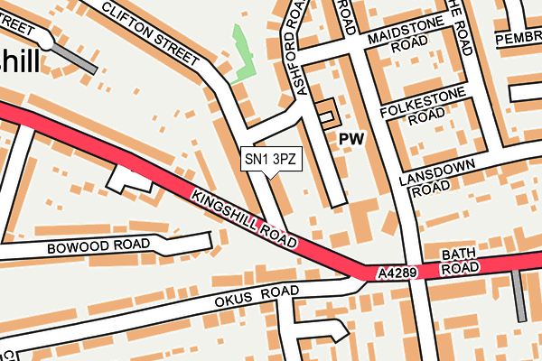SN1 3PZ map - OS OpenMap – Local (Ordnance Survey)