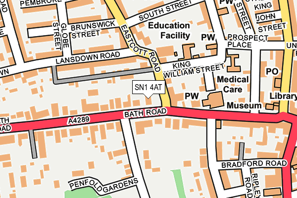 SN1 4AT map - OS OpenMap – Local (Ordnance Survey)